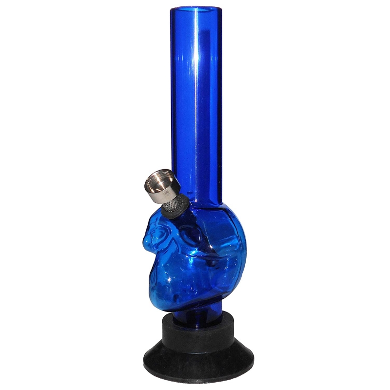 Moksha 8 Inch Transparent Blue Acrylic Mini Hookah Bong/Waterpipe. Od-3cm