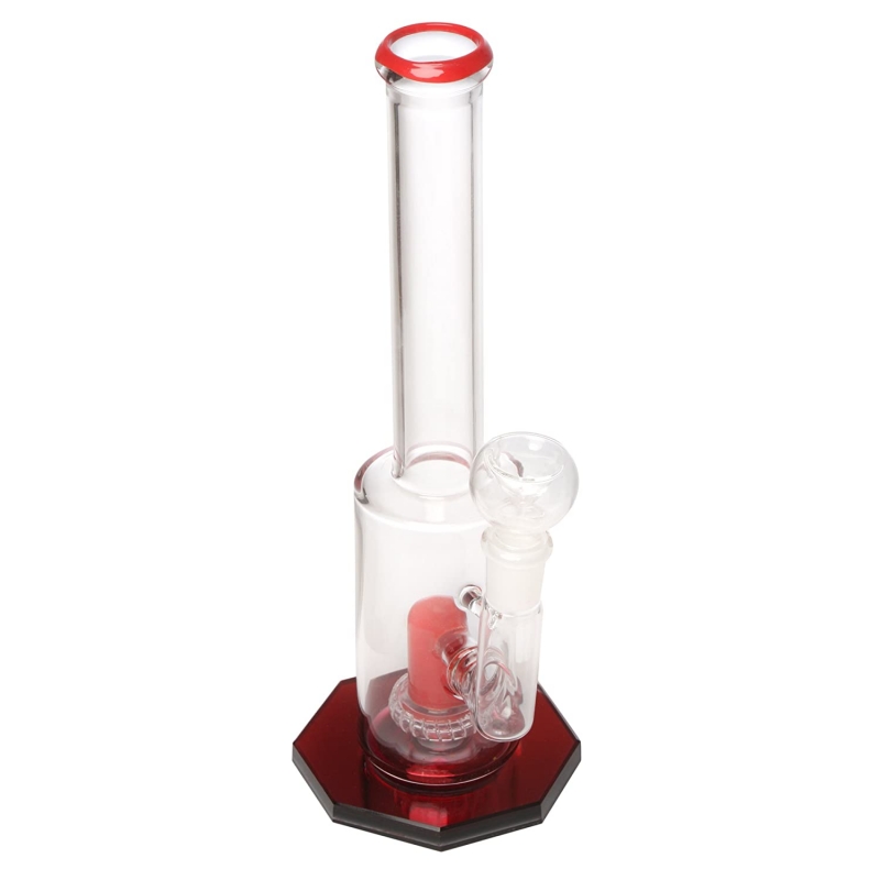 Moksha 11-Inch Glass Percolator Waterpipe Bong (29cm, Red)