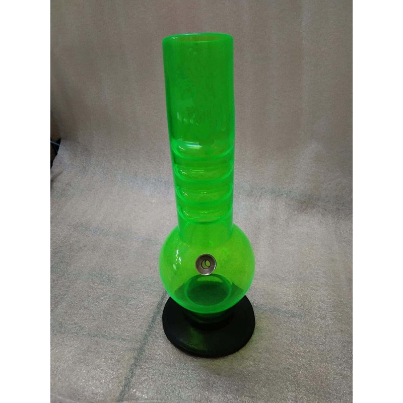 Moksha 12 Inch Single Bulb Gripper Acrylic Smoking Bong, Hookah Water Pipe (Transparent Green)