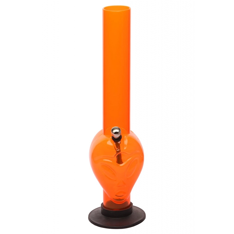 Moksha 12 inch Tall Acrylic Alien Water Bong (30cm, Transparent Orange)