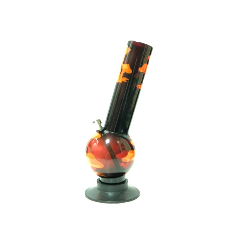 Moksha 12 Inch Tall Bend Acrylic Water Bong (Orange Mushroom)