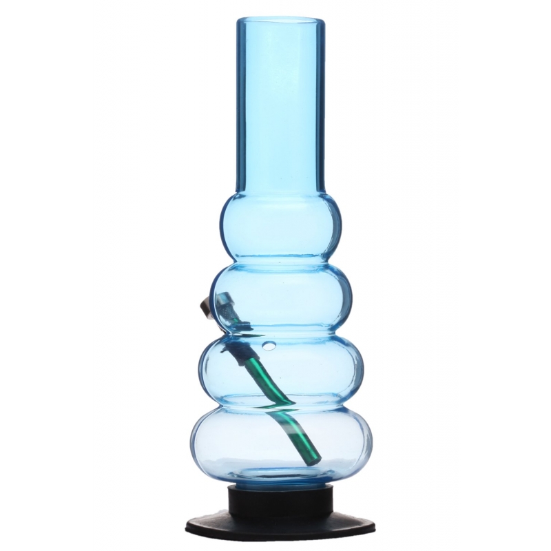 Moksha 12 Inch Tall Colors 4 Bulb Acrylic Waterpipe Bong (Transparent Sky Blue)