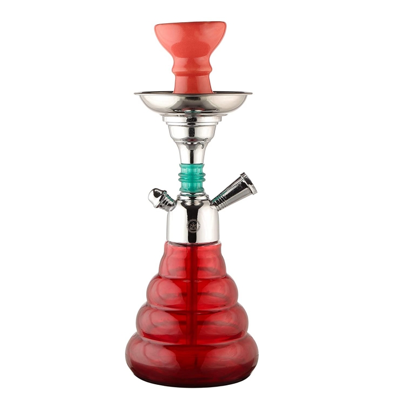 Moksha 12 Inch Tall Glass Hookah Smoking Hookah with Metal Ash Catcher and Ceramic Chillum/Hookah Bowl.