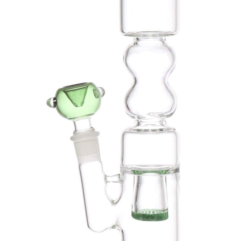 Moksha 13-inch Glass Honeycomb Ice Water Bong (33cm, Green)