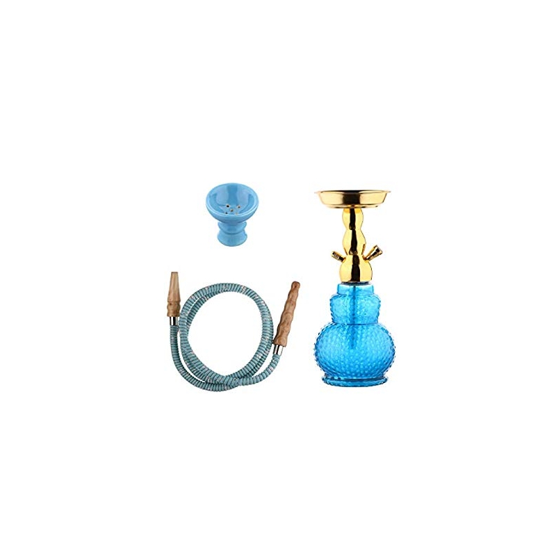 Moksha 13 Inch Tall Glass Smoking Hookah/Shisha with Metal Plate/Ash Catcher and Ceramic Chillum/Bowl.