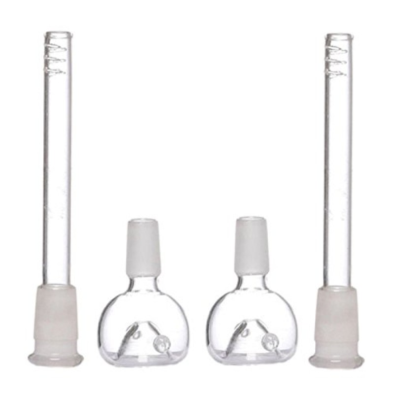 Moksha 14.4mm Glass Bowl & 18.8mm Accessory Set of 4pcs for Glass Waterpipe Bong (9.5cm)