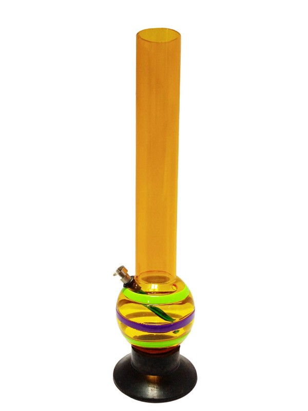 Moksha 16 Inch Single Bulb Acrylic Water pipe Bong (40 cm, Transparent Yellow)