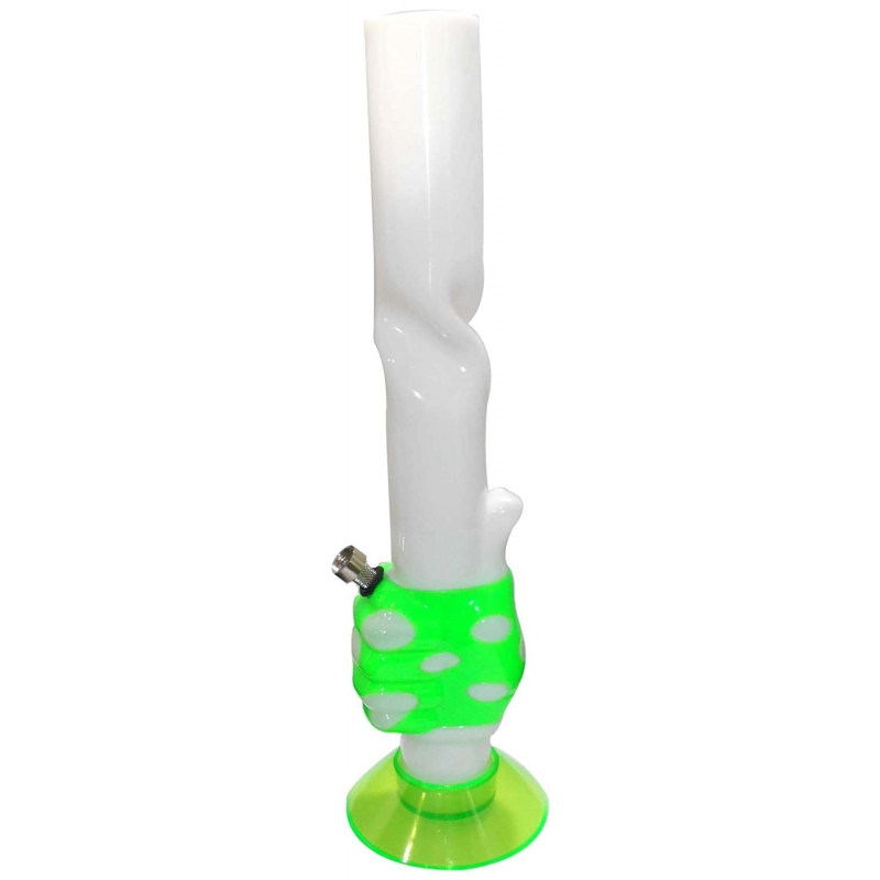 Moksha  16 Inch Tall Thumb Up Acrylic Ice Waterpipe Bong Tube Diameter 5cm