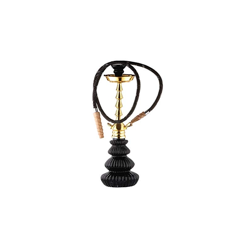 Moksha 21 Inch Tall Glass Hookah Smoking Hookah with Metal Ash Catcher and Ceramic Chillum/Hookah Bowl.