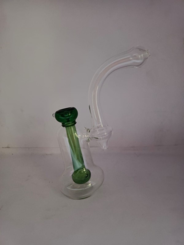 Moksha 9 Inch Tall Percolator Glass Smoking Bubbler Pipe (23 cm, Green)