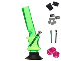 Moksha 12 Inch Acrylic Ice Bong Along with 2 Additional Shooters, 2 pcs of Rubber Grommet, 10 pcs of SS Screen & 1 Pcs of 2 Inch Herb Grinder. (GRA209)