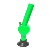Moksha 12 inch Heart Shape Acrylic Smoking Water Pipe Hookah Bong(Opaque Green)