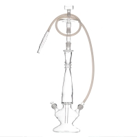 Moksha 26 inch Tall Single Or Double Hose Hand Blown Borosilicate Glass Hookah Water Pipe Bong (Clear)