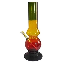 Moksha 8 inch Rasta Acrylic Mini Smoking Bong (20 cm)